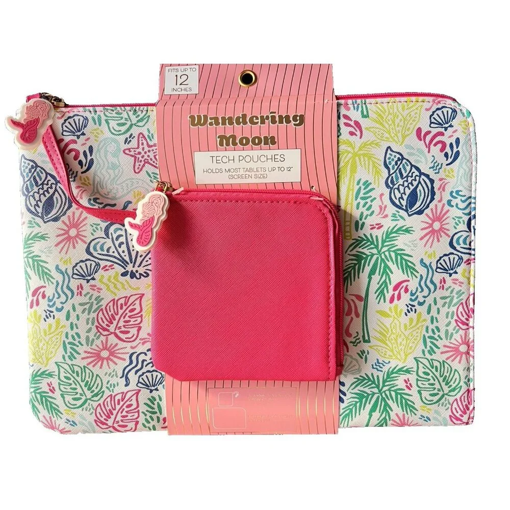 WANDERING MOON Tech Pouches Seashell Mermaid Tropical Laptop Electronic TRAVELER